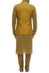 Shop_Vikram Phadnis_Yellow Bitcoin Embellished Nehru Jacket Set_at_Aza_Fashions