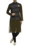 Buy_Vikram Phadnis_Black Kurta Embellished Nehru Jacket Set_at_Aza_Fashions