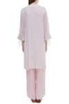 Shop_Himani Punatar_Pink Cotton Moss Paneled Straight Kurta_at_Aza_Fashions