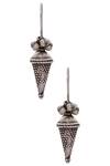 Shop_Motifs By Surabhi Didwania_Silver Plated Cone Drop Earrings_at_Aza_Fashions