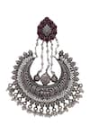 Motifs by Surabhi Didwania_Silver Plated Metal Carved Chandbalis_Online_at_Aza_Fashions