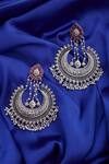 Buy_Motifs by Surabhi Didwania_Silver Plated Metal Carved Chandbalis_Online_at_Aza_Fashions