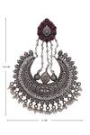 Shop_Motifs by Surabhi Didwania_Silver Plated Metal Carved Chandbalis_Online_at_Aza_Fashions