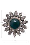 Shop_Motifs by Surabhi Didwania_Silver Plated Stone Floral Studs_Online_at_Aza_Fashions