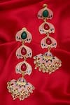 Buy_Belsi's_Gold Plated Stones Handcrafted Earrings _Online_at_Aza_Fashions