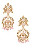 Buy_Anita Dongre_Gold Plated Stone Rose Quartz Earrings_at_Aza_Fashions