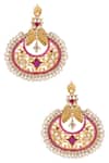 Buy_Anita Dongre_Gold Plated Crystals Pearl And Dangler Earrings_at_Aza_Fashions