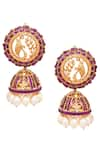 Buy_Anita Dongre_Gold Plated Crystals Peacock Jhumkas_at_Aza_Fashions