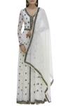 ASTHA NARANG_White Georgette V Neck Embroidered Anarkali And Sharara Set_Online_at_Aza_Fashions