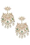 Buy_Auraa Trends_Gold Plated Beads, Diamonds Kundan Earrings _at_Aza_Fashions