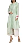 Buy_Varun Bahl_Green Chanderi Straight Kurta Set_at_Aza_Fashions