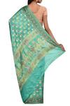 Shop_Samyukta Singhania_Sea Green Pure Tussar Silk Saree _at_Aza_Fashions