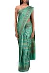 Samyukta Singhania_Sea Green Pure Tussar Silk Saree _Online_at_Aza_Fashions