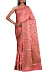 Buy_Samyukta Singhania_Pink Pure Tussar Silk Saree _at_Aza_Fashions