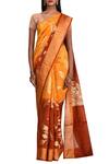Arihant Rai Sinha_Yellow Pure Silk Saree With Running Blouse_Online_at_Aza_Fashions