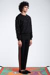 Shivan & Narresh_Black Solitaire Jersey Embellished Jumper_Online_at_Aza_Fashions