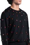 Buy_Shivan & Narresh_Black Solitaire Jersey Embellished Jumper_Online_at_Aza_Fashions