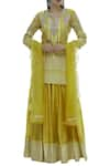 Buy_Neha Khullar_Yellow Chanderi Silk Round Neck Kurta Set _at_Aza_Fashions