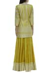 Shop_Neha Khullar_Yellow Chanderi Silk Round Neck Kurta Set _at_Aza_Fashions