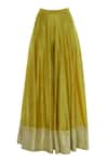 Shop_Neha Khullar_Yellow Chanderi Silk Round Neck Kurta Set _Online_at_Aza_Fashions