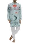 Buy Nautanky Blue Korean Polyester Printed Kurta Set at Aza Fashions Buy_Nautanky_Blue Korean Polyester Printed Kurta Set _at_Aza_Fashions