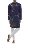 Buy Nautanky Blue Korean Polyester Printed Kurta Set at Aza Fashions Buy_Nautanky_Blue Korean Polyester Printed Kurta Set _at_Aza_Fashions