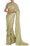 Buy_Rabani & Rakha_Green Net Embellished Saree Set_at_Aza_Fashions