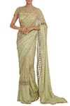 Rabani & Rakha_Green Net Embellished Saree Set_Online_at_Aza_Fashions