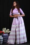Buy_Shloka Sudhakar_Purple Embellished Denim Lehenga Set_Online_at_Aza_Fashions
