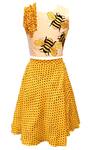 Buy_Lil Angels_Yellow Silklining Crop Top With Printed Skirt_at_Aza_Fashions