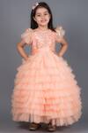Buy_Miakki_Peach Silk Embellished Tiered Gown _at_Aza_Fashions