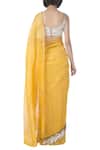 Shop_SAKSHAM & NEHARICKA_Yellow Linen Silk Saree _at_Aza_Fashions