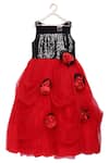 Buy_Pinkcow designs pvt ltd_Red Cotton Silk Embellished Gown _at_Aza_Fashions