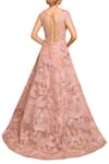 Shop_Amit GT_Pink Tulle Round Embroidered Gown  _at_Aza_Fashions