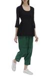 Buy_Ka-Sha_Black Mul Flared Top_at_Aza_Fashions