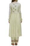 Shop_Neeta Bhargava_Cream Cotton Silk Round Neck Embroidered Anarkali Set _at_Aza_Fashions