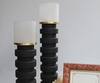 Shop_Karo_Black Wood Alana Candle Stand Of 2_at_Aza_Fashions
