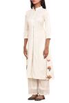 Buy_Khwaab by Sanjana Lakhani_Off White Linenpant Embroidered Kurta Set_Online_at_Aza_Fashions