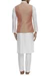 Shop_Aryavir Malhotra_Peach Cotton Silk Bundi And Kurta Set_at_Aza_Fashions