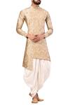 Buy_Arihant Rai Sinha_Beige Silk Jacquard Kurta Set _at_Aza_Fashions