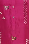 Sahil Kochhar_Pink Dupion Band Collar Embroidered Kurta  _at_Aza_Fashions