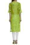 Shop_Sahil Kochhar_Green Chanderi Round Embroidered Kurta  _at_Aza_Fashions