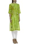 Sahil Kochhar_Green Chanderi Round Embroidered Kurta  _Online_at_Aza_Fashions