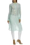 Buy_Sahil Kochhar_Green Chanderi Round Embroidered Kurta  _at_Aza_Fashions