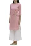 Samyukta Singhania_Pink Kurta With Banarasi Palazzo_Online_at_Aza_Fashions