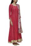 Samyukta Singhania_Coral Flared Kurta With Dupatta_Online_at_Aza_Fashions