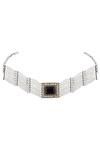 Shop_Nepra By Neha Goel_Silver Plated Bead Choker_at_Aza_Fashions