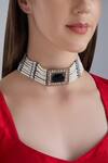 Buy_Nepra By Neha Goel_Silver Plated Bead Choker_at_Aza_Fashions
