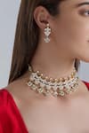 Buy_Nepra By Neha Goel_Gold Plated Bead Stone Choker Set_at_Aza_Fashions