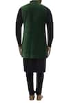 Shop Gaurav Katta Green Cotton Velvet, Kim Khaab Banarasi Nehru Jacket at Aza Fashions Shop_Gaurav Katta_Green Cotton Velvet, Kim Khaab Banarasi Nehru Jacket _at_Aza_Fashions